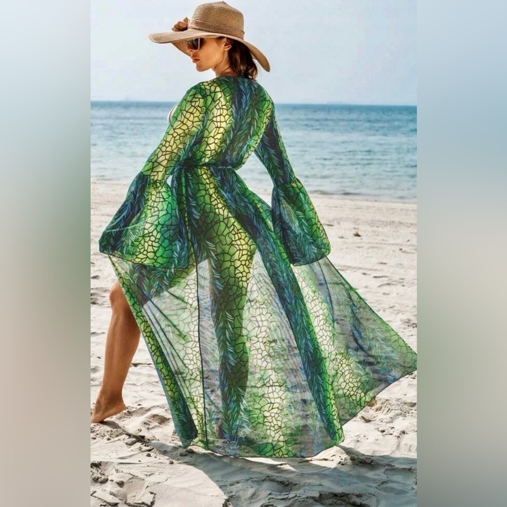 Classy Long Kimono Swimsuit Bikini Coverup